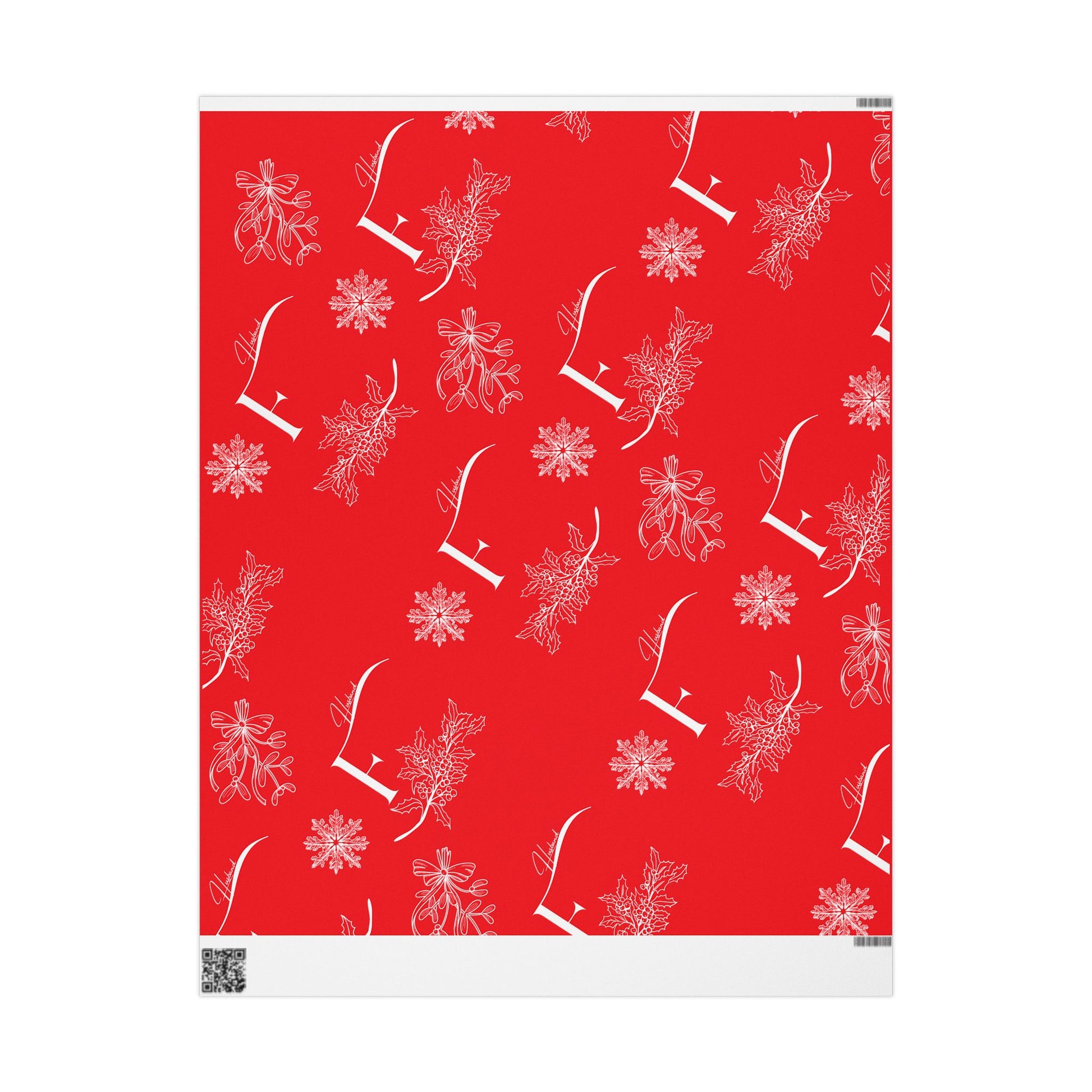 Future Husband Festive Wrapping Paper - Holiday Gift Wrap, Christmas Wrap, Celebration Paper, Seasonal Decorations, Red Floral Design