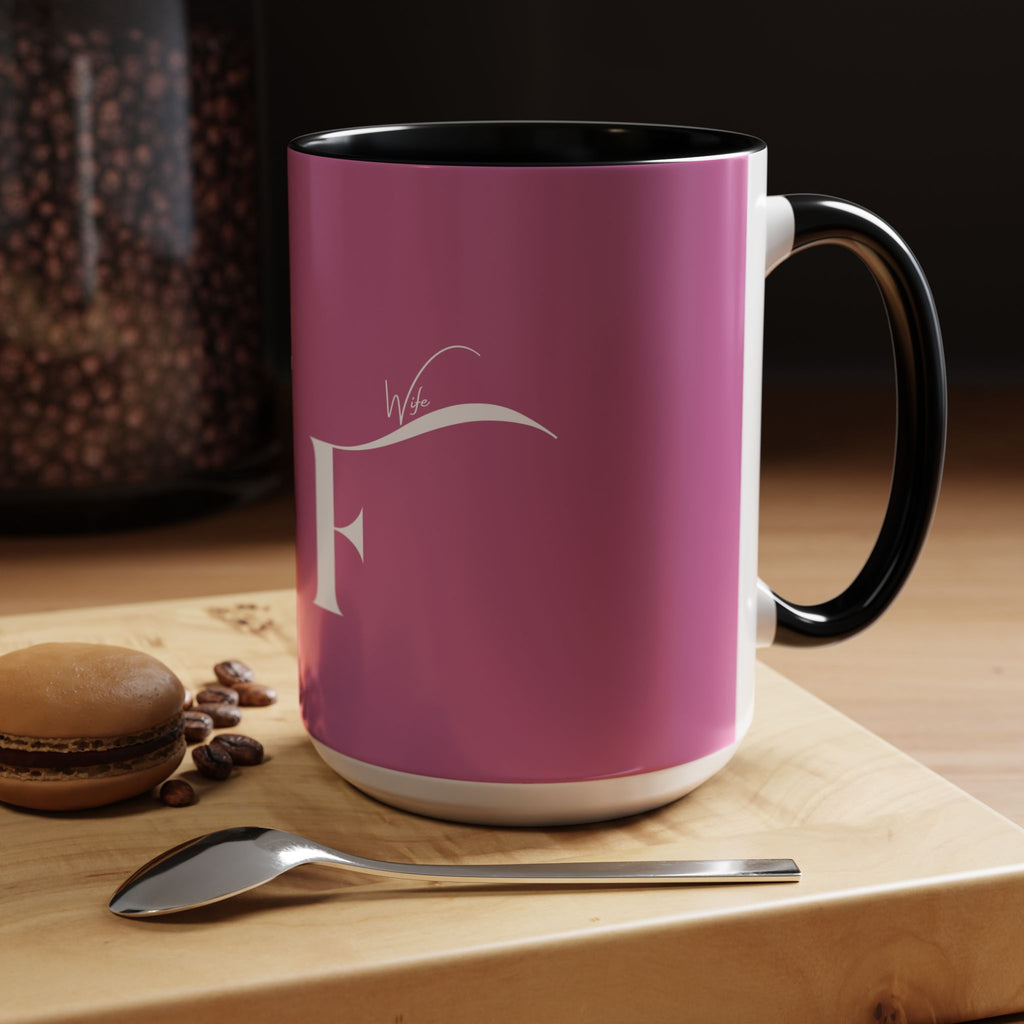 Future Wife Stylish Accent Coffee Mug, Personalized Gift, Trendy Home Decor, Coffee Lover's Mug, Fun Pink Mug, Tea Mug
