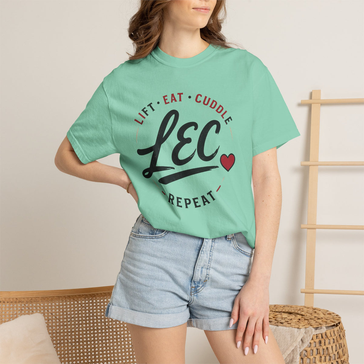 LEC, Lift ,Eat , Cuddle , Repeat Graphic Tee ,Comfort Colors® 1717