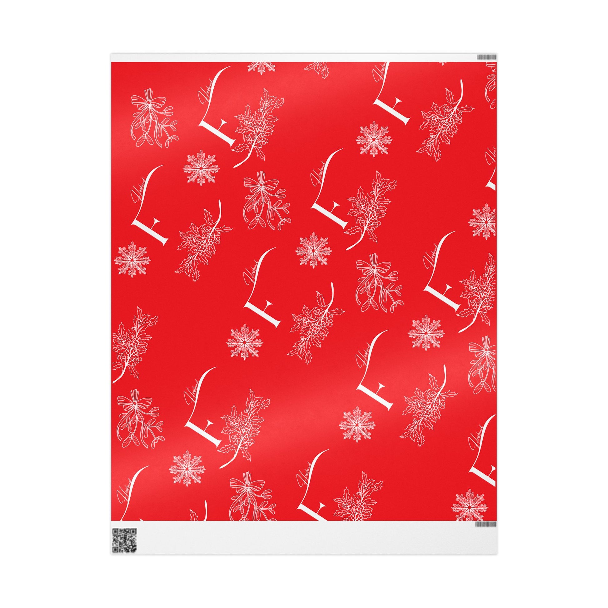 Future Husband Festive Wrapping Paper - Holiday Gift Wrap, Christmas Wrap, Celebration Paper, Seasonal Decorations, Red Floral Design