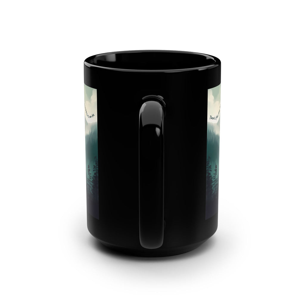 Inspirational Nature Black Mug - 15oz with Mountain Design