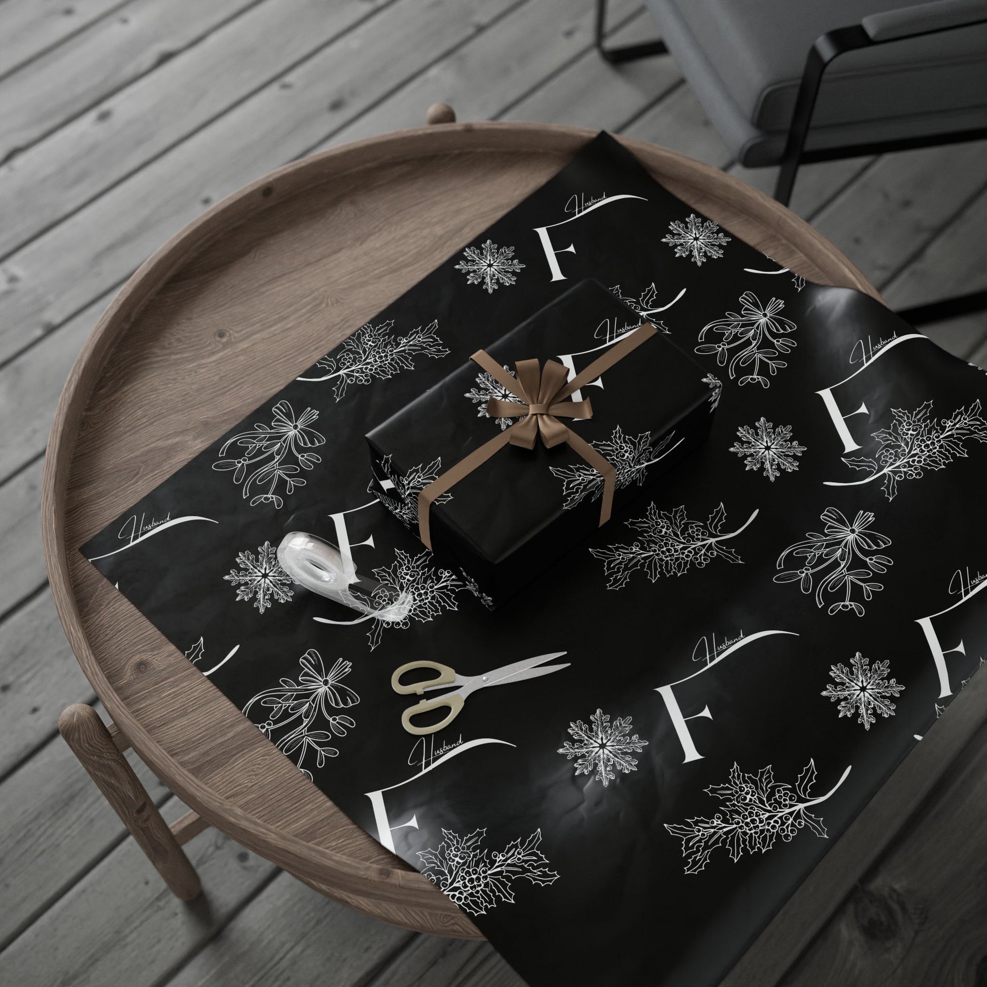 Future Husband Festive Wrapping Paper Black