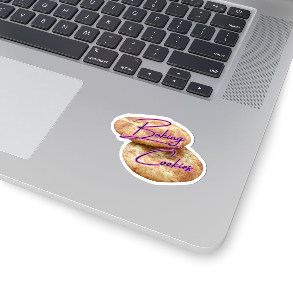 Baking Cookies Kiss-Cut Sticker — Retro Neon Script Cookie Decal