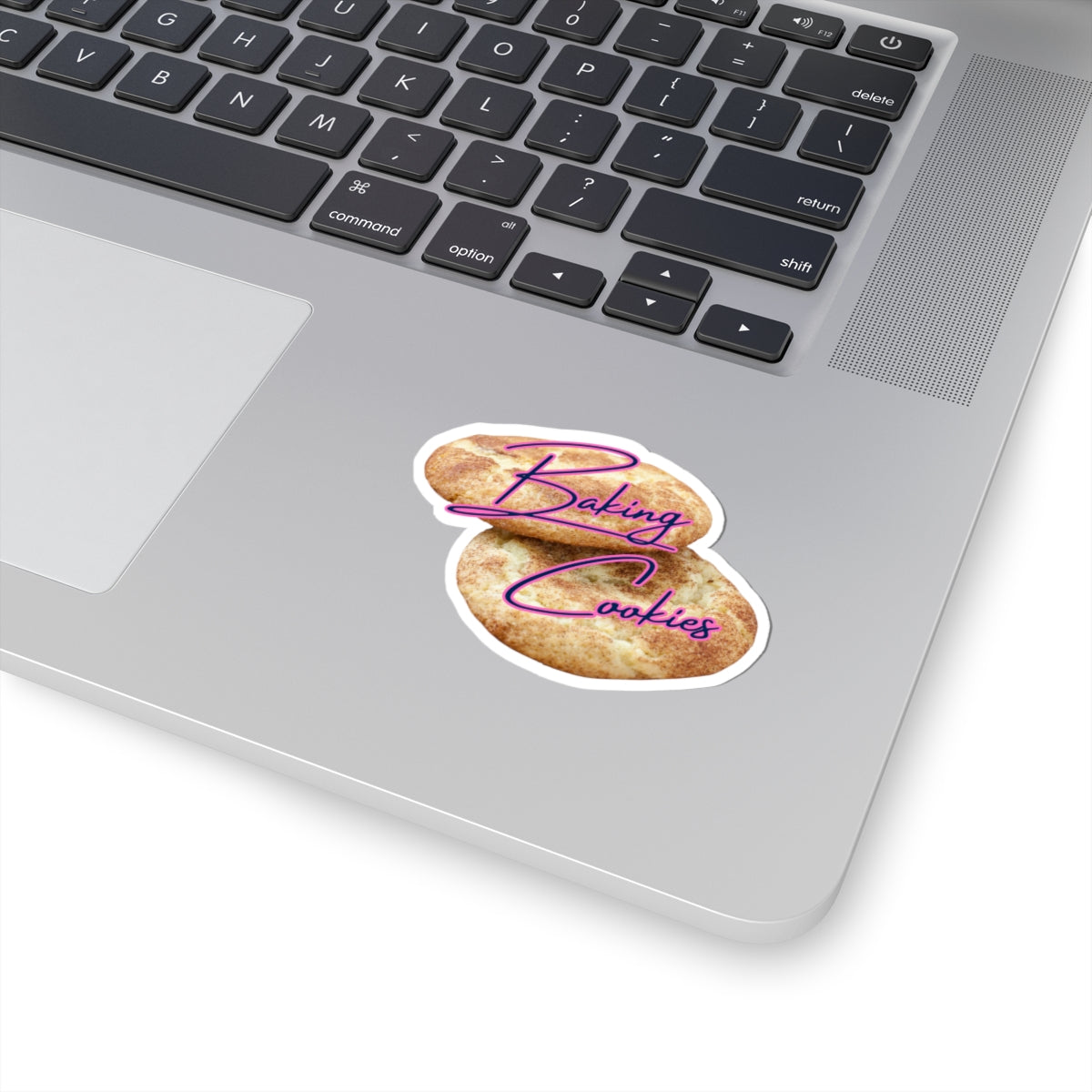 Baking Cookies Kiss-Cut Sticker — Retro Neon Script Cookie Decal