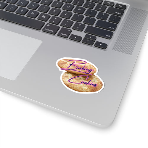 Baking Cookies Kiss-Cut Sticker — Retro Neon Script Cookie Decal