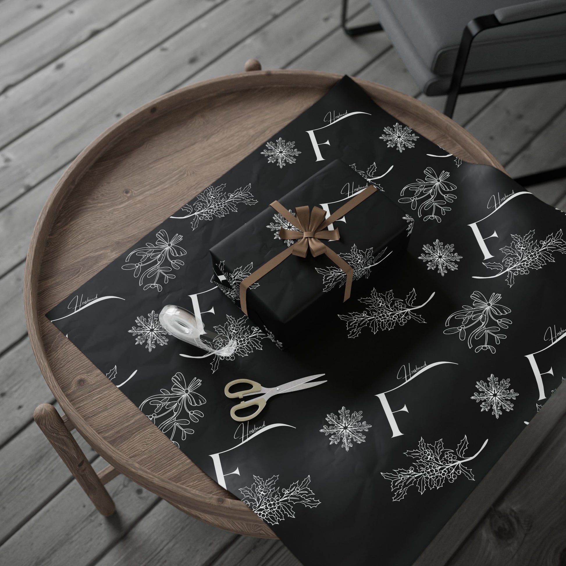 Future Husband Festive Wrapping Paper Black