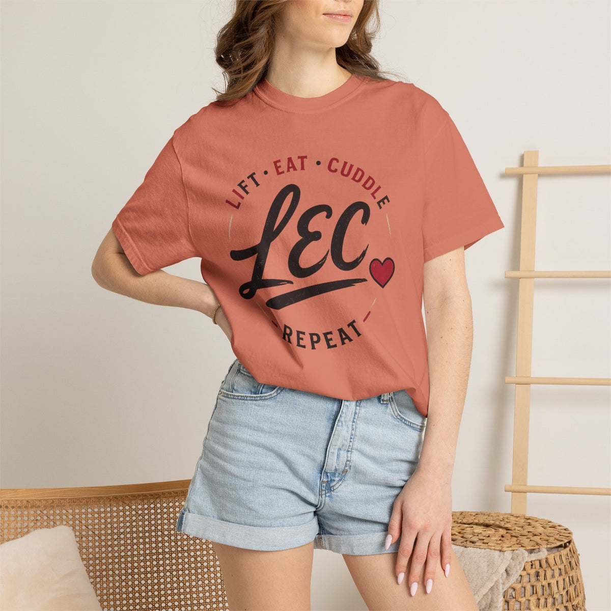LEC, Lift ,Eat , Cuddle , Repeat Graphic Tee ,Comfort Colors® 1717