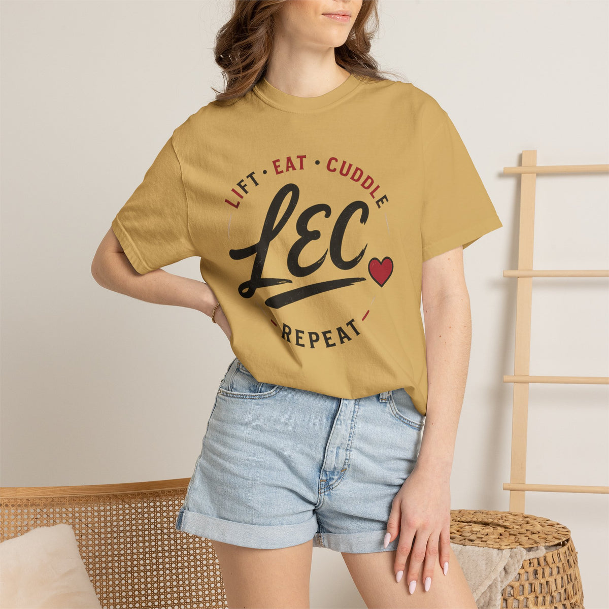 LEC, Lift ,Eat , Cuddle , Repeat Graphic Tee ,Comfort Colors® 1717