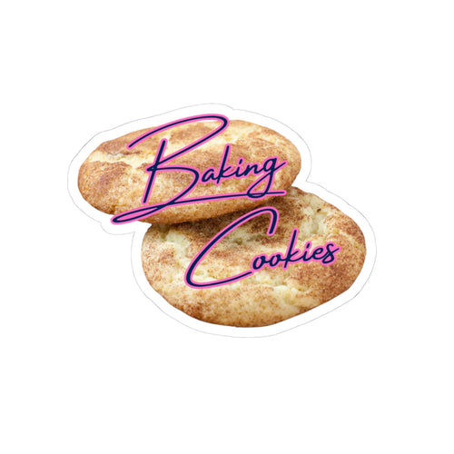 Baking Cookies Kiss-Cut Sticker — Retro Neon Script Cookie Decal