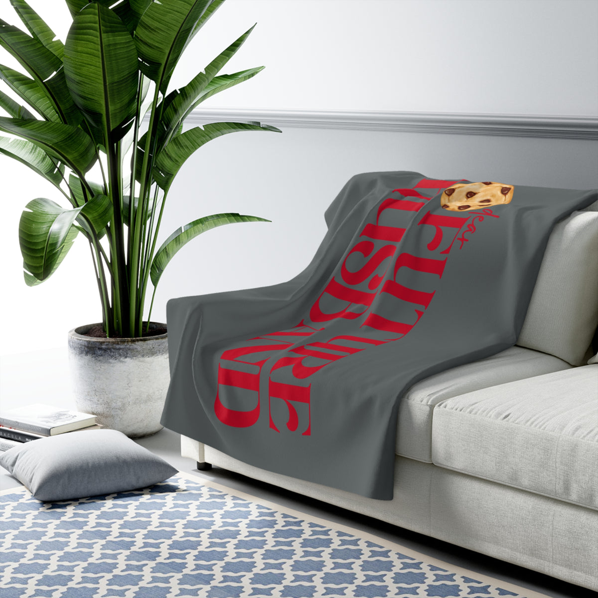 Cozy Sherpa Fleece Blanket for Future Husband grey