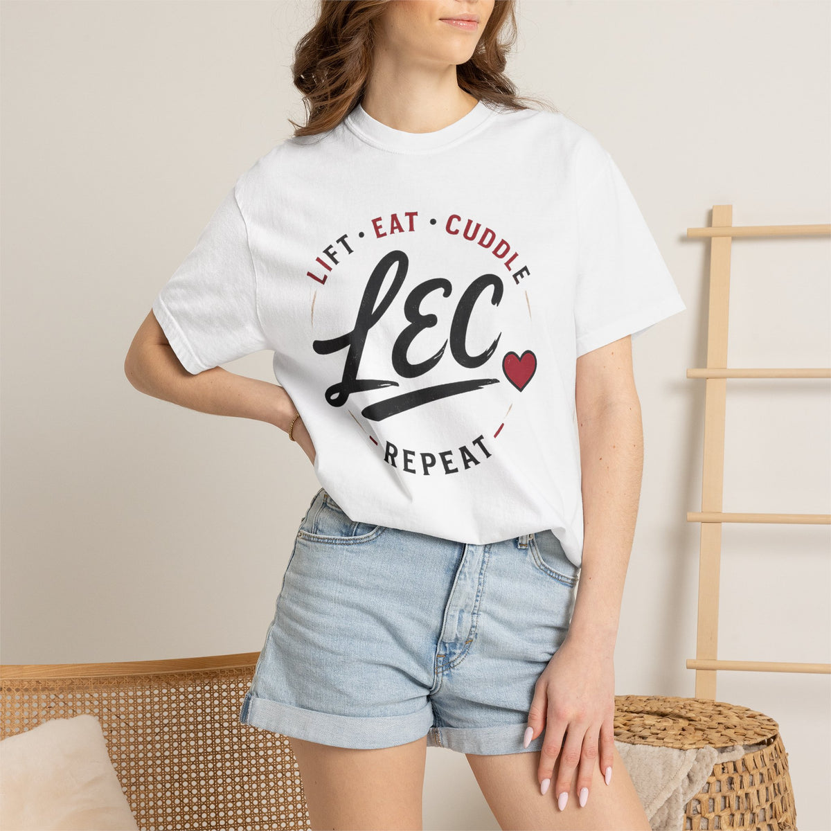 LEC, Lift ,Eat , Cuddle , Repeat Graphic Tee ,Comfort Colors® 1717